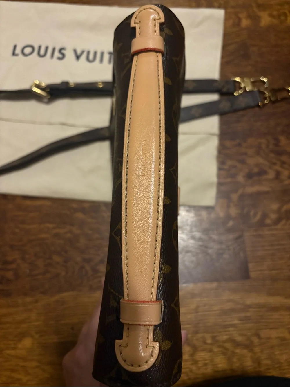 Louis Vuitton Monogram Canvas Satchel in Brown with Gold Hardware